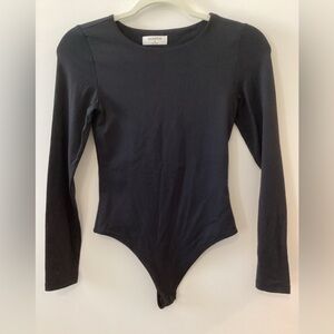 Aritzia Babaton Black Long-Sleeve Bodysuit